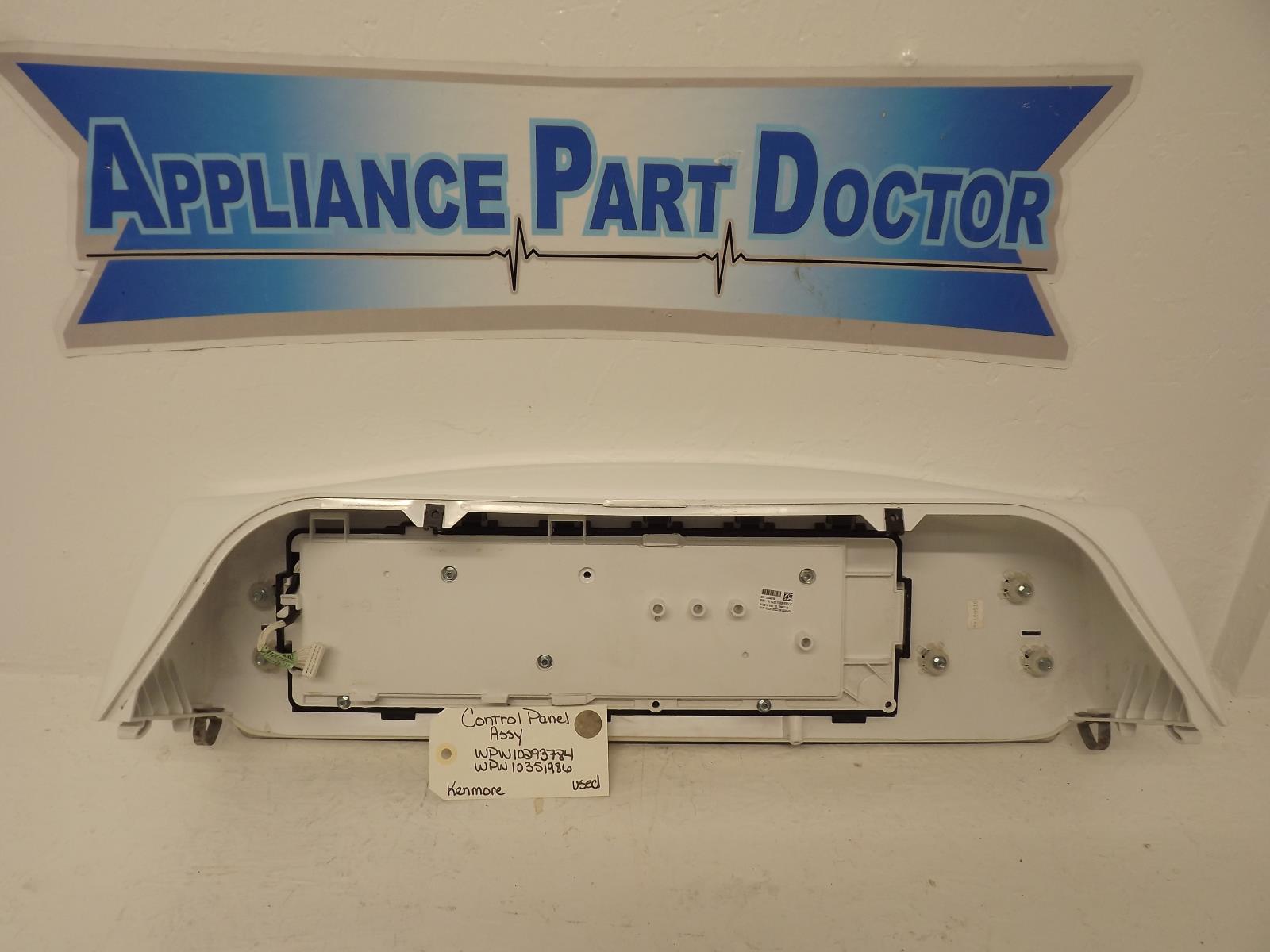 Kenmore Washer WPW10293784 WPW10351986 Control Panel Assy Used Kenmore Washer WPW10293784 WPW10351986 Control Panel Assy Used